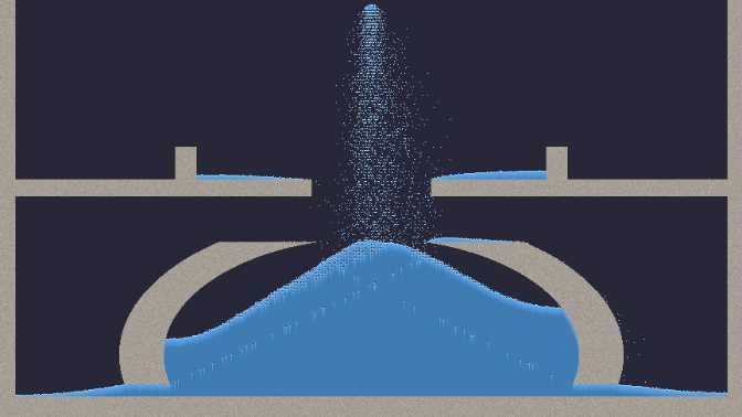 Falling Simple CA liquid